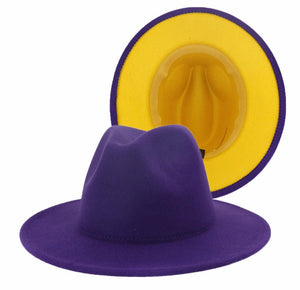 Purple and Mustard Yellow Fedora Hat