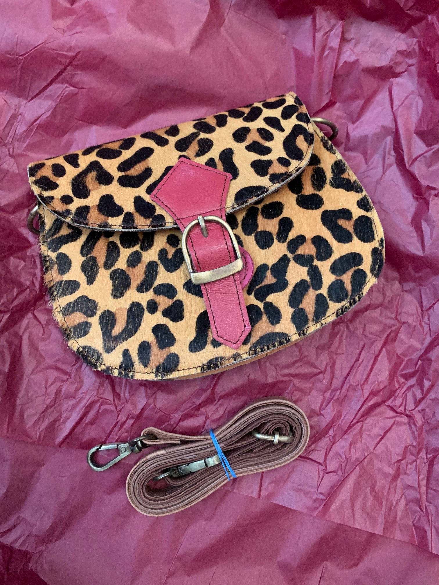 Full Print Pink Mini Buckle Bag