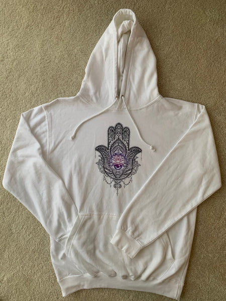 The Lucky Hand Adult Unisex Hoodie (White)