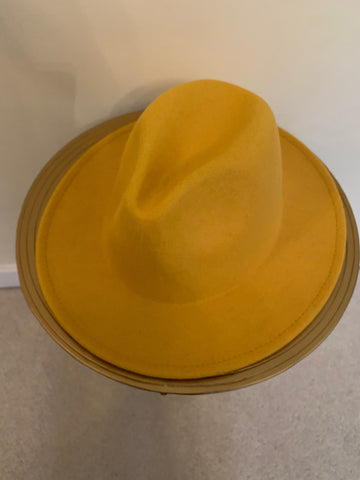 Mustard / Purple Two-Tone Fedora Hat