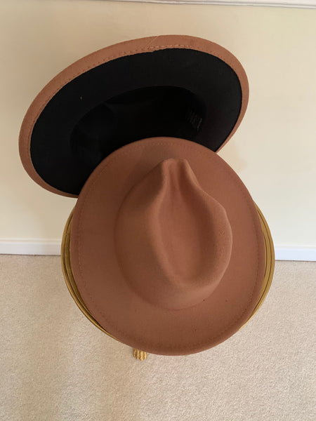 Brown / Black Two-Tone Fedora Hat