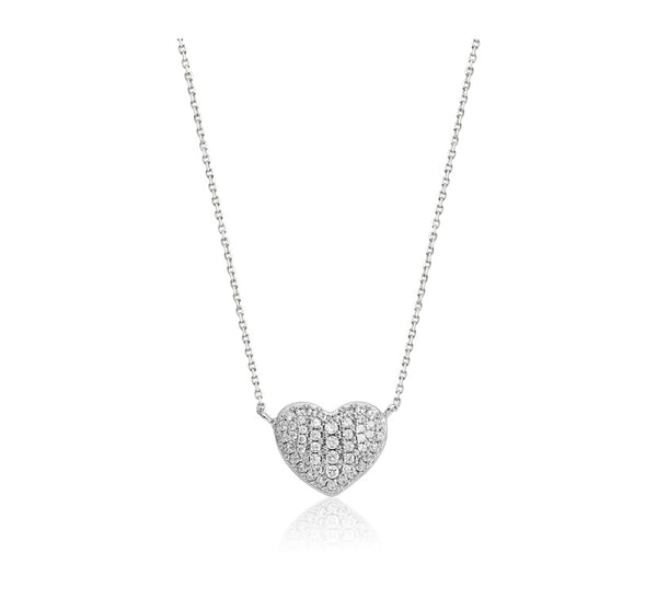 Silver Zirconia Heart Necklace