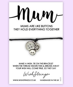 Mums are like Buttons Wishstring Bracelet