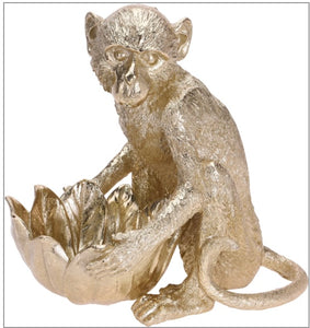 Gold Monkey With Bowl