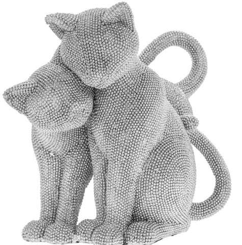 Diamante Pair Of Cats Statue