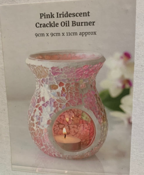 Pink Iridescent Crackle Oil Burner
