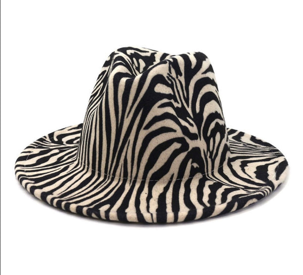 Zebra Print Fedora Hat